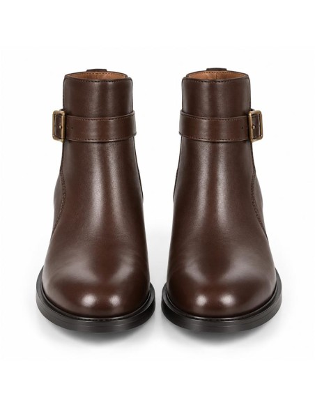 Brown leather women's boots
