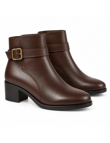 Brown leather women's boots