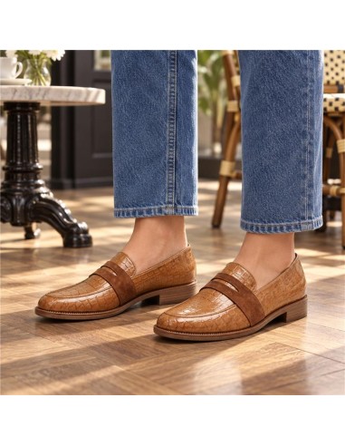 Light Brown leather women's moccasins