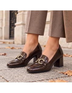 Zapato de Vestir de piel liso color bronce