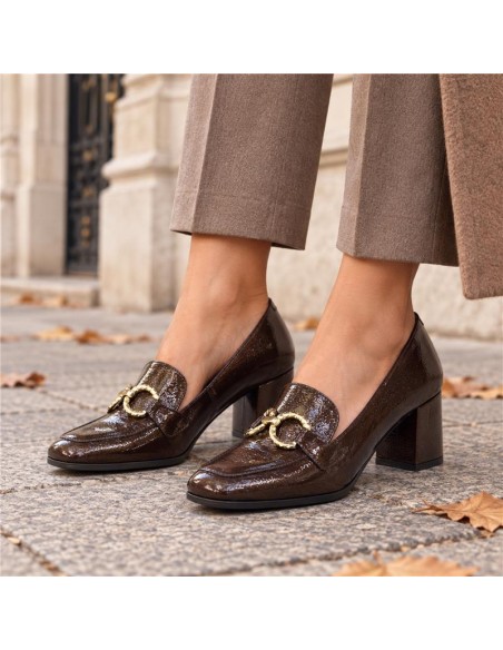 chaussures habillées femme de peau bronze W-CHELIN-BRONCE