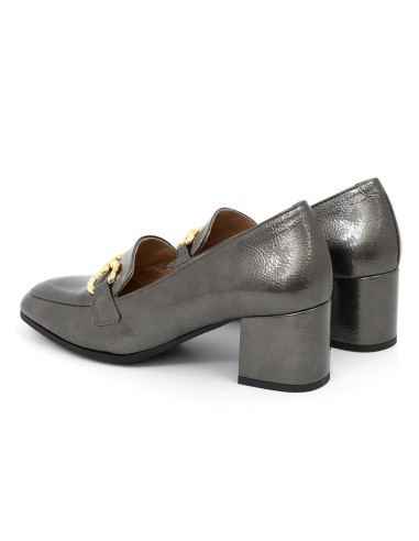 chaussures habillées femme de peau gris W-CHELIN-SILVER