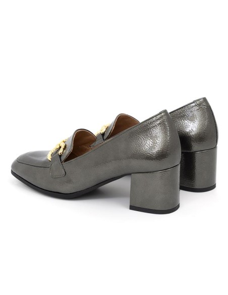 chaussures habillées femme de peau gris W-CHELIN-SILVER