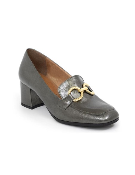 Zapato de Vestir de piel liso color gris