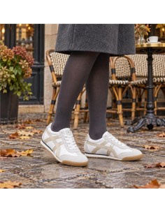 baskets femme de peau blanc W-CHIC-BLANCO