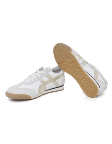 Deportivo de mujer de piel combinado de pieles color marrón