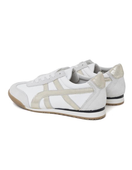Deportivo de mujer de piel combinado de pieles color marrón