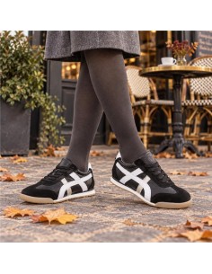 baskets femme de peau le noir W-CHIC-NEGRO