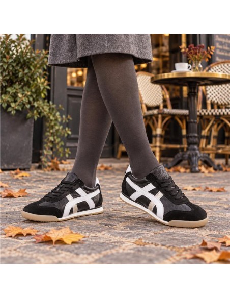 baskets femme de peau le noir W-CHIC-NEGRO
