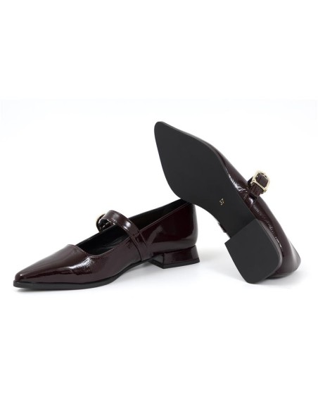 Zapato de Vestir de piel liso color burdeos