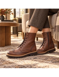 bottes femme lisse marron W-CIRA-MARRON