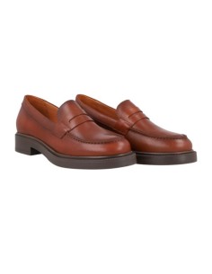 Light Brown leather women's moccasins 2