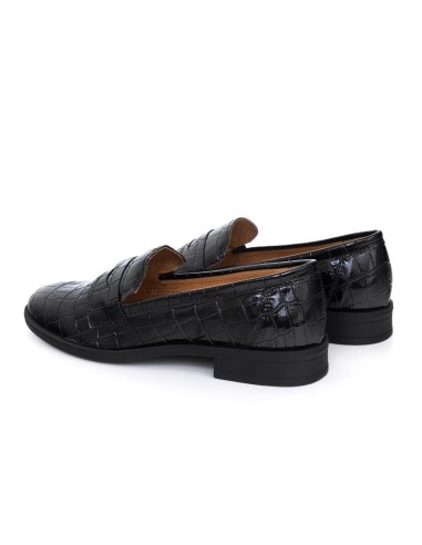 femmes mocassins de peau le noir W-CRAVI-BLACK