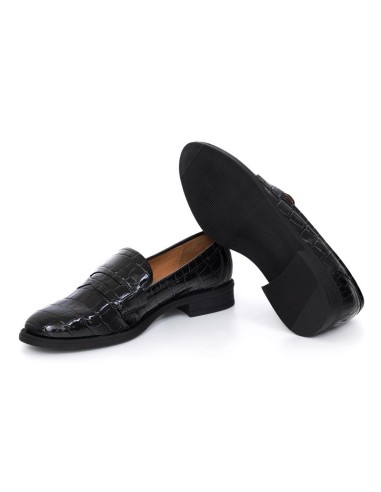 femmes mocassins de peau le noir W-CRAVI-BLACK
