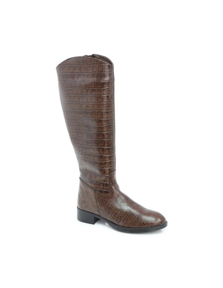 bottes femme de peau marron W-CROBO-MARRON