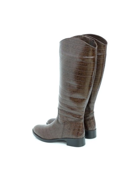 bottes femme de peau marron W-CROBO-MARRON