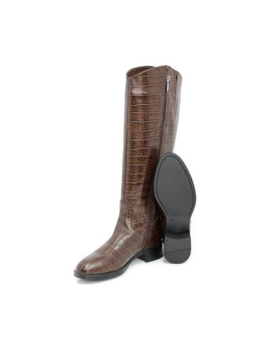 Brown leather Women's high boots