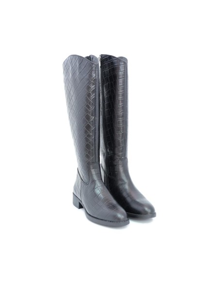 bottes femme de peau le noir W-CROBO-NEGRO