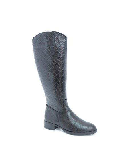 Botas de mujer de piel con piel de coco color negro