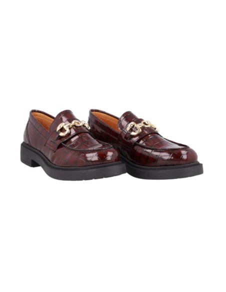 femmes mocassins de peau Bordeaux W-CROPARIS-BURDEOS