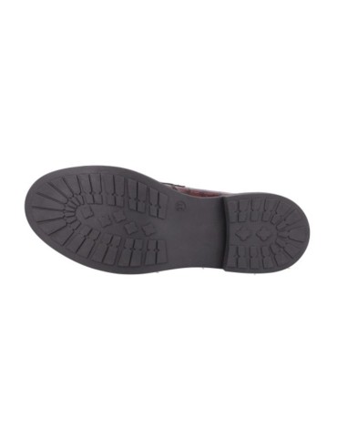 Burgundy leather women's moccasins