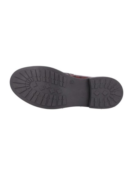 Burgundy leather women's moccasins