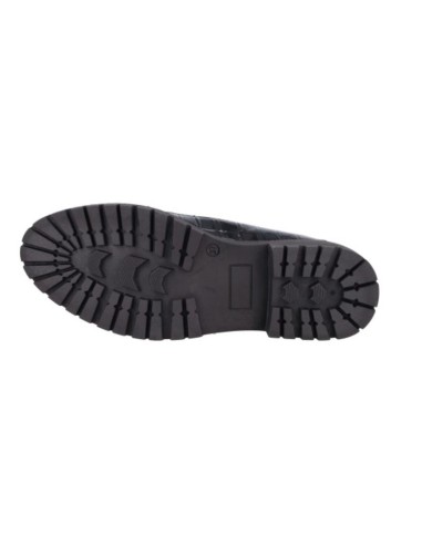Black leather women's moccasins