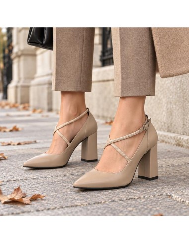 Zapato de Vestir de piel liso color beige