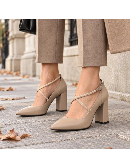Beige leather Dressing Shoes