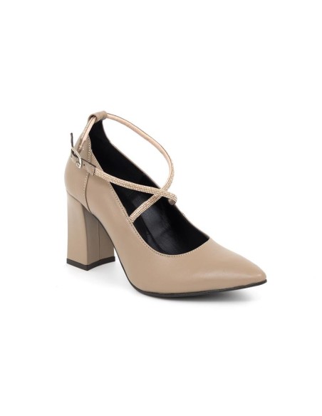 Zapato de Vestir de piel liso color beige