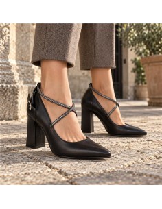 Zapato de Vestir de piel liso color negro