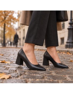 Zapato de Vestir de piel liso color negro