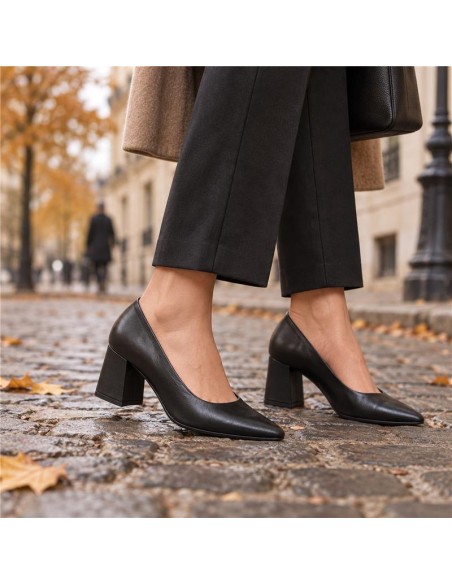 chaussures habillées femme de peau le noir W-DALILA-NEGRO