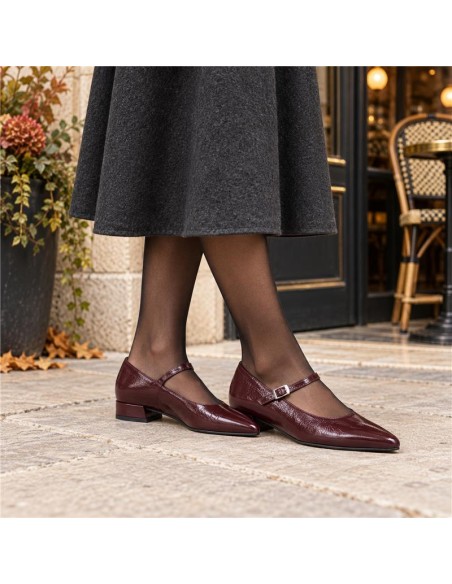 chaussures habillées femme de peau Bordeaux W-DANA-BURDEOS