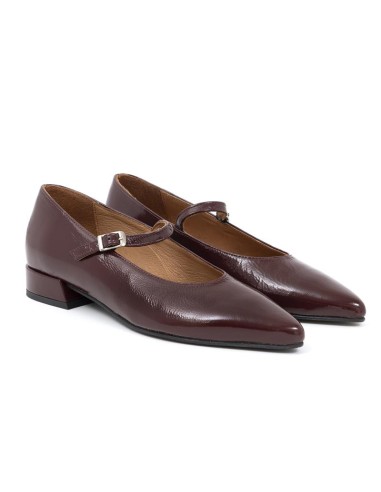 Zapato de Vestir de piel liso color burdeos