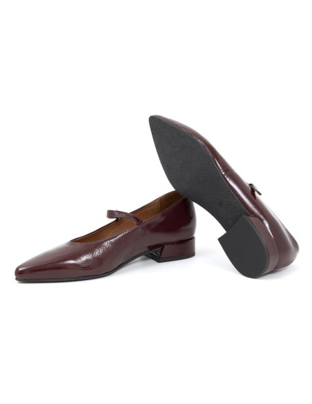 Zapato de Vestir de piel liso color burdeos