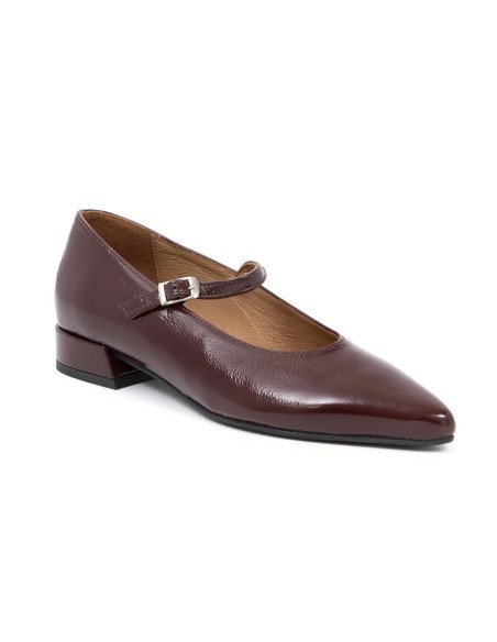 Zapato de Vestir de piel liso color burdeos
