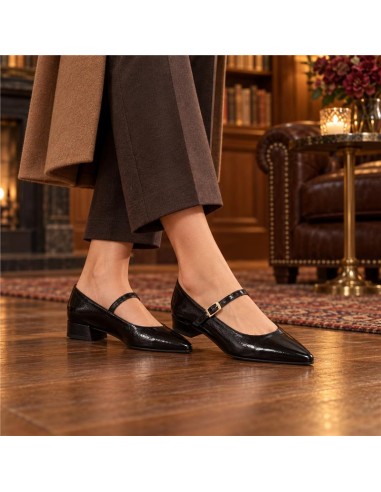 Zapato de Vestir de piel liso color negro