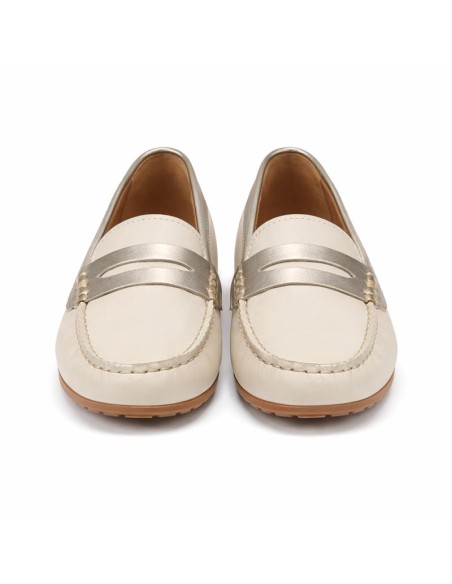 femmes mocassins de peau blanc W-DANESA-HIELO