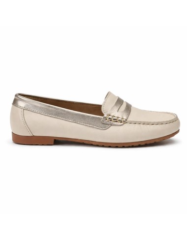 femmes mocassins de peau blanc W-DANESA-HIELO