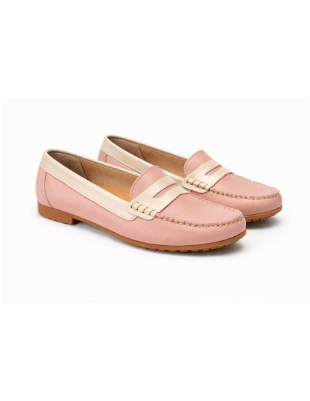 femmes mocassins de peau rose W-DANESA-ROSA