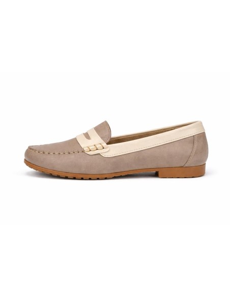 femmes mocassins de peau beige W-DANESA-TAUPE