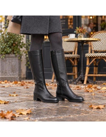 bottes femme de peau le noir W-DARINA-BLACK