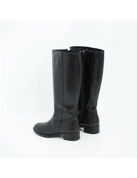 Botas de mujer de piel acabado a mano color negro