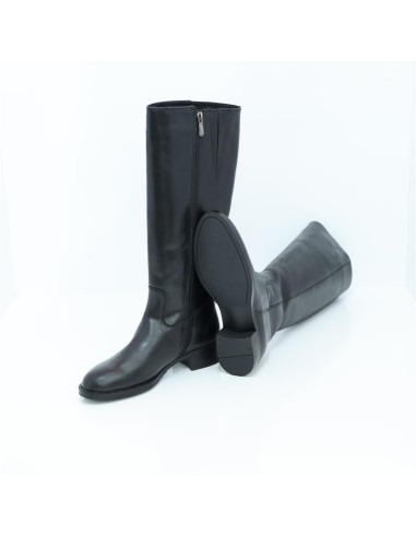 Botas de mujer de piel acabado a mano color negro