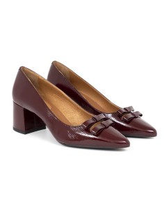 Zapato de Vestir de piel liso color burdeos