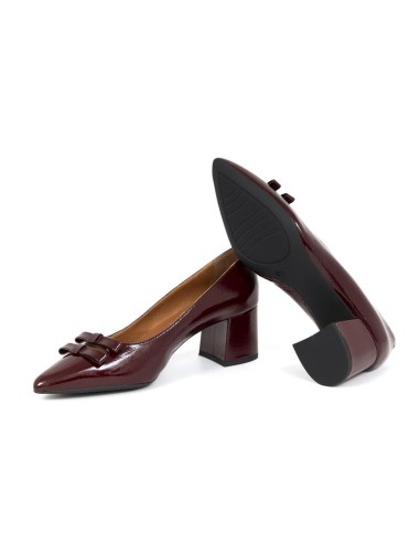 Zapato de Vestir de piel liso color burdeos