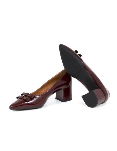 chaussures habillées femme de peau Bordeaux W-DASE-BURGUNDY