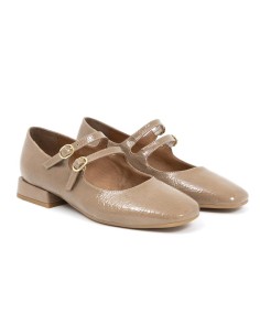 chaussures habillées femme cuir verni beige W-DUNE-CAMEL
