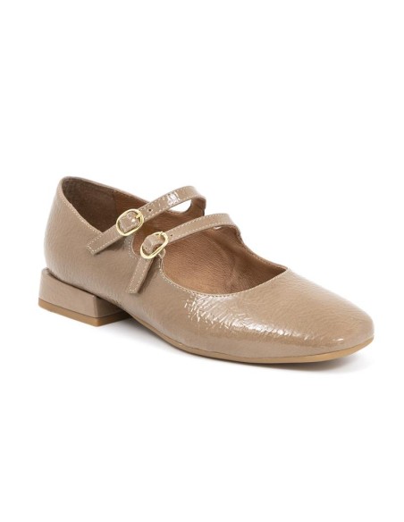 chaussures habillées femme cuir verni beige W-DUNE-CAMEL